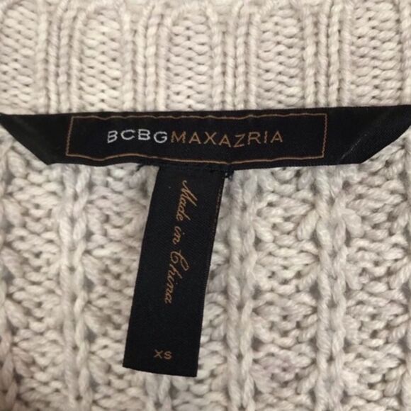 BCBGMaxAzria Merino Wool Waffle Knit Cardigan XS Gray - Picture 6 of 9